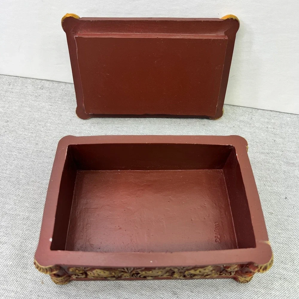 Colorful Whimsical Mushroom Toadstool Resin Trinket Box 5.5